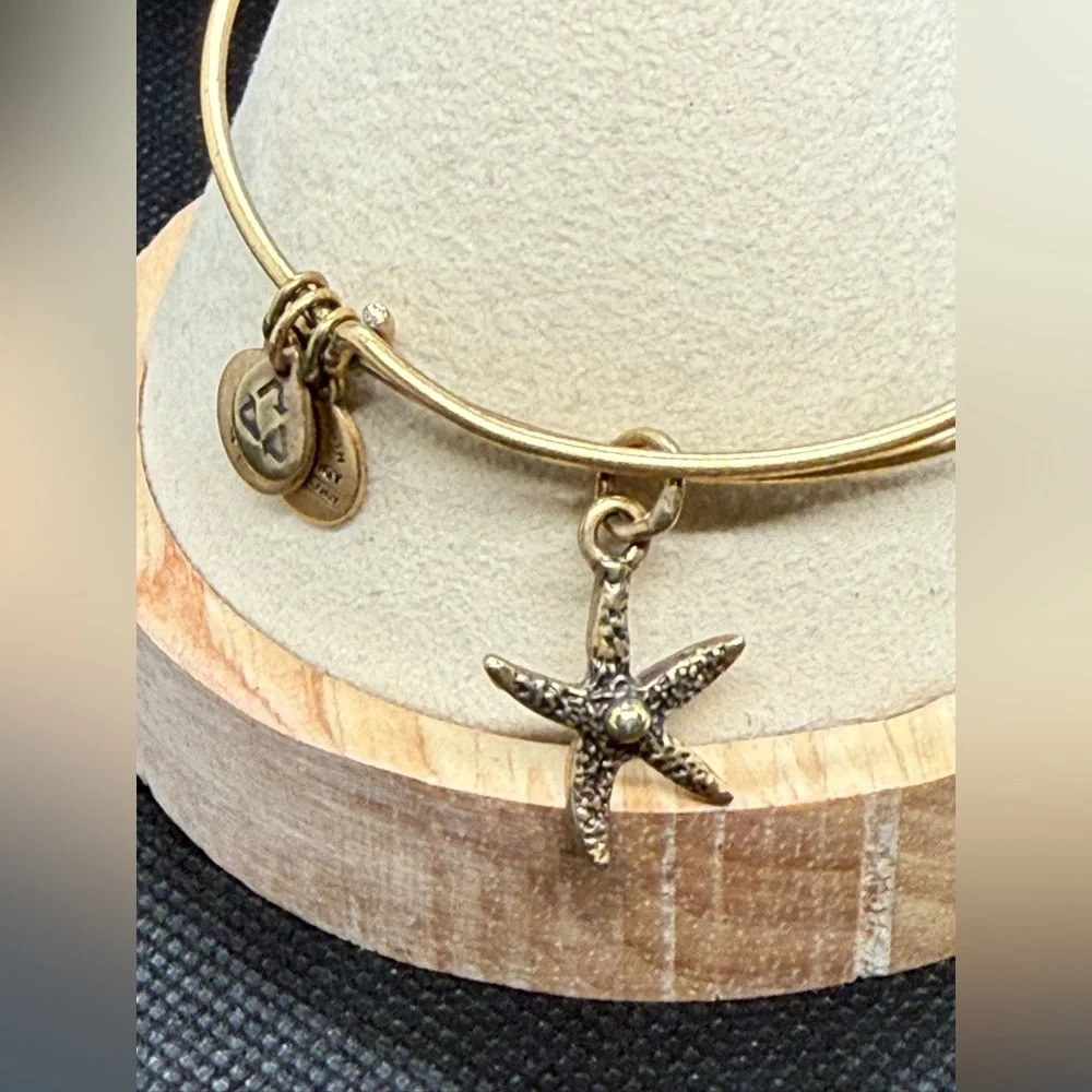 Alex and Ani Gold Starfish Charm Bangle Bracelet